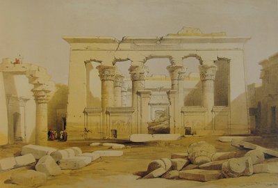 Portique du temple de Kalabshe, Nubie - David Roberts